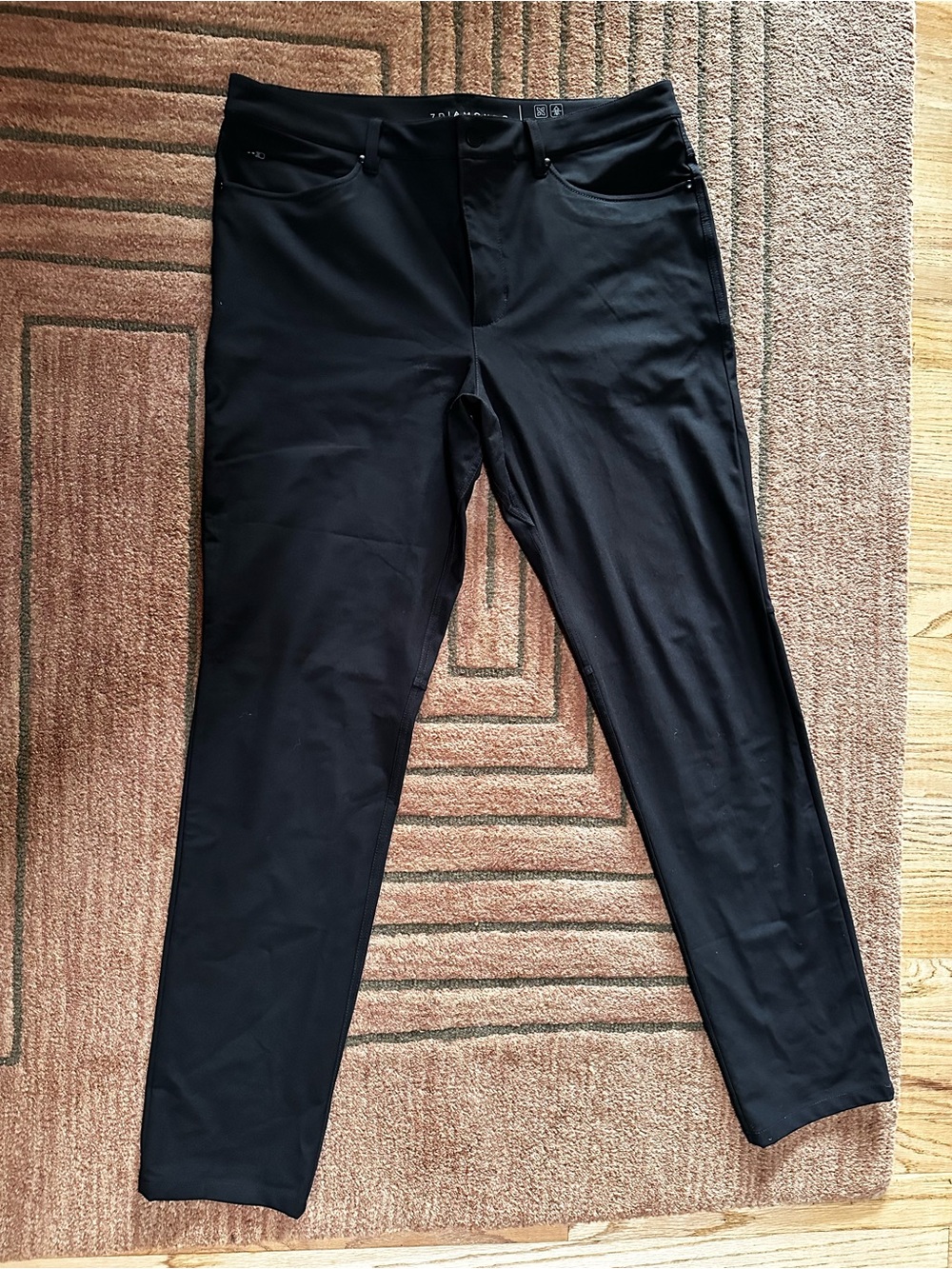 7 Diamonds Infinity Men's Black Slim Stretch Chinos